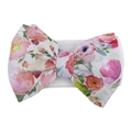 Floral watercolor bow baby headband with soft white elastic fabric for infants - Fresh Watercolor Floral (KK105-34#)