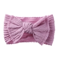 Bandeau élastique en nylon pour bébé avec nœud jacquard et tricot texturé rose poudré - Mauve Clair