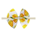 Baby headband with large yellow pineapple print bow and soft elastic nylon strap - Pineapple Print Style (EE55-36#)