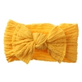 Bandeau bébé jaune en nylon avec grand nœud jacquard et texture en maille douce - Jaune
