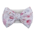 Floral print baby headband featuring a large bow and soft white watercolor fabric - Watercolor Floral Print (KK105-15#)