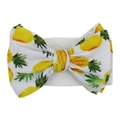 Soft baby headband with large yellow pineapple print bow on white elastic fabric - Fresh Pineapple Print (KK105-36#)