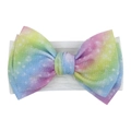 Rainbow gradient baby headband with large bow and white elastic starry galaxy pattern - Dreamy Rainbow Gradient (KK105-06#)