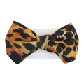 Soft leopard print bow headband for babies with a white high-elastic fabric band - Classic Leopard Print (KK105-28#)