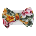 Infant nylon headband with large colorful floral print bow and soft elastic white band - Bright Colored Floral (KK105-27#)