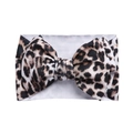 Elastic leopard print bow headband for baby girls with stylish animal pattern design - Yellow Black Leopard (KK14-178#)