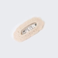 Dettaglio ravvicinato della molletta in cotone lavorato a maglia con bordo beige - Crema (PP181-4)
