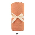 Bamboo cotton baby swaddle blanket in vintage rust orange with white bow tie decoration - Orange / 100*100cm