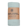 Mint green bamboo cotton muslin swaddle blanket, 120x120cm breathable baby wrap - Bean Green / 100*100cm