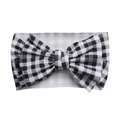 Baby headband with black and white gingham pattern and large double layer hand-tied bow - BW Gingham (KK14-197#)