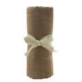 Brown soft bamboo cotton baby swaddle wrap with cream ribbon for newborn photography - Mustard Yellow / 100*100cm