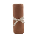 Brick red bamboo cotton baby swaddle wrap with white ribbon bow for newborns - Brick Red / 100*100cm