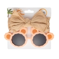 Dettaglio del set fascia con fiocco per neonati e occhiali da sole con orecchie da orso - Occhiali da Sole Arancione E Fascia