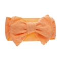 Détails du bandeau orange en nylon avec un grand nœud jacquard à pois pour bébés - Orange