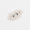 Detail of baby hair clip featuring a white crochet daisy flower on a silver metal clip - Beige (PP185-3)