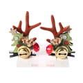 Weihnachts-Rentier-Haarspangen mit Glocken und glitzernden Tannenbäumen für Mädchen - Weihnachtsbaum Stern Glocke Stil (PP171-5)
