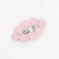 Detail of pink embroidered lace flower on metal snap clip for baby girls hair accessory - Pink (PP185-14)