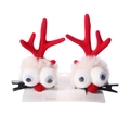 Weihnachts-Rentier-Geweih-Haarspangen mit Plüschaugen und Glöckchen auf Karte - Große Weiße Augen Rote Nase Geweih Stil (PP171-12)