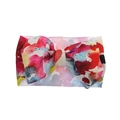 Baby headband with wide elastic band and large colorful abstract watercolor bow - Abstract Art Watercolor (KK14-19#)