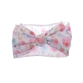 Baby floral bow headband in soft purple waffle fabric with watercolor prints - Pale Purple Watercolor Floral (KK14-15#)