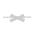 Dettaglio della fascia per neonata con fiocco in pizzo e ricamo inglese color avorio - Stile Cotone Pettinato Avorio (EE130-3)