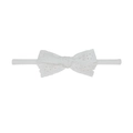 Dettaglio della fascia con fiocco in pizzo bianco con motivo floreale e nylon morbido - Stile Traforato Floreale Bianco Puro (EE130-4)