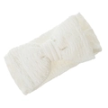 Dettaglio della fascia neonata bianca in tessuto stropicciato con fiocco elastico - Stile Bianco (KK175-2)
