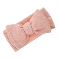 Dettaglio della fascia rosa con fiocco per neonati e trama elastica a coste - Stile Rosa (KK175-5)