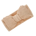 Dettaglio fascia per neonati color nudo con fiocco e trama a coste elasticizzata - Stile Nudo (KK175-7)