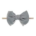 Fascia neonata in nylon grigio con fiocco a pois e morbido elastico confortevole - Grigio chiaro