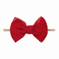 Fascia per neonati con fiocco jacquard rosso e cinturino elastico in nylon - Rosso