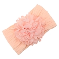 Fascia per capelli neonata rosa con grande fiore in chiffon e trama a treccia - Verde Pallido