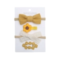 Lot de 4 accessoires cheveux bébé avec nœuds jaunes en tricot et pinces fleurs marguerite - Style Jaune (DP110-8)