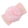 Fascia elastica rosa per neonati con un grande fiore in chiffon a più strati - Rosa chiaro