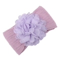 Fascia per neonati color lavanda in maglia a trecce con grande fiore di chiffon a strati - Viola chiaro