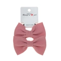 Two-piece set of pink bubble cloth bow hair ties for girls on a white display card - 2-Piece Set / Pink