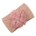Fascia per neonati rosa con fiore in chiffon e morbida trama in maglia a trecce - Fard