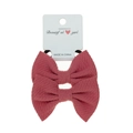 Two-piece set of dark pink bow hairbands with bubble fabric texture for babies - 2-Piece Set / Dark Korean Pink