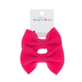Two-piece hot pink waffle fabric bow headbands with nylon bands for baby girls - 2-Piece Set / Rose Red