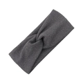 Elastic wide twisted headband for girls in soft charcoal grey knit fabric - Light Gray