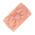 Soft light pink baby headband with large waffle knit bow for infants and toddlers - Pale Green