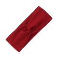 Elastic deep red twisted knit headband for kids with soft cashmere-like texture - Red