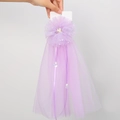 Fermaglio per capelli con velo viola da bambina con fiori glitter e perle decorative - Fiore di Perla Viola (PP198-2)