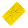 Bright yellow waffle texture baby headband with a large bow for infants - Yellow