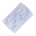Soft lavender waffle fabric baby headband featuring a large decorative bow tie - White