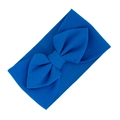 Deep blue textured fabric baby headband with large decorative bow for infants - Sapphire Blue