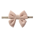 Pink corduroy bow baby nylon headband with soft high-elastic seamless band for infants - Light Pink (EE113-7)