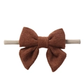 Diadema para bebé con lazo de pana marrón y banda de nailon elástica suave - Marrón Oscuro (EE113-8)