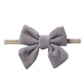 Dusty purple corduroy bow baby headband with soft stretch nylon elastic band - Lavender (EE113-9)