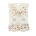Baby Haarband und Socken Set mit rot-grünen Blumen-Schleifen für Neugeborene - Einheitsgröße / Rot Und Grün Blumenmuster (DP142-3)
